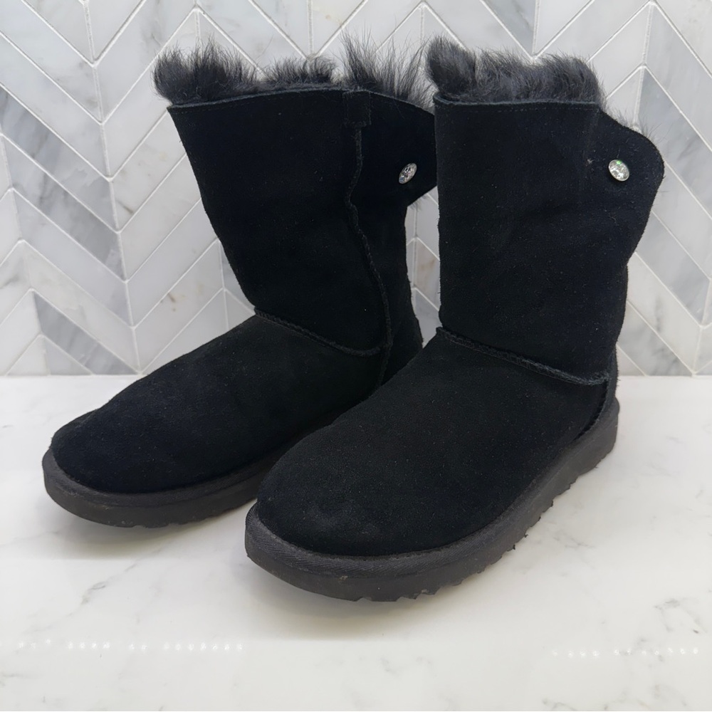 UGG Black Winter Boots with Fur Detail